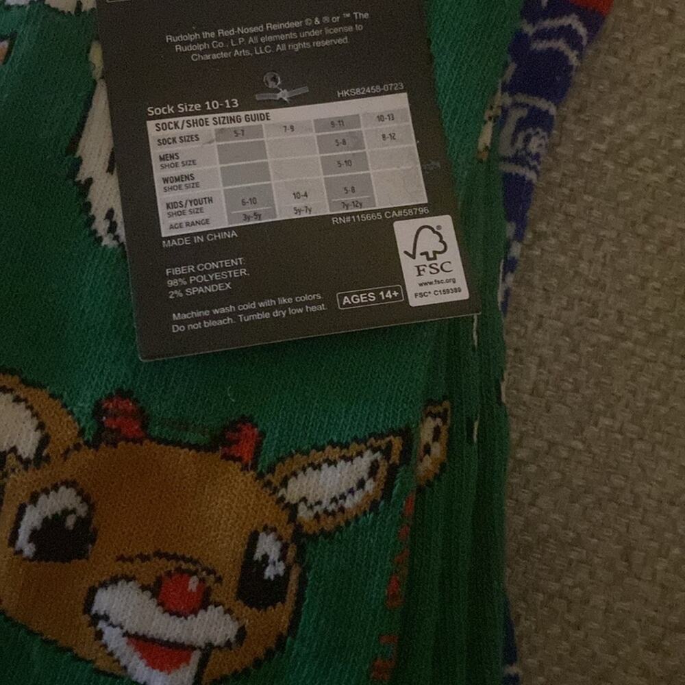 Bioworld Rudolph Crew  two pack socks - Picture 6 of 7